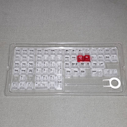 White Carbon With Red Sword Cherry Keycaps