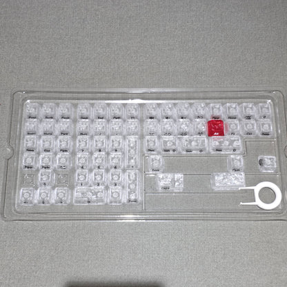 White Carbon With Red Heart Side Legends Cherry Translucent Thick Keycaps