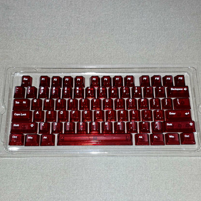 Ruby Crystal Transparent  1.7mm Thick Cherry Keycaps