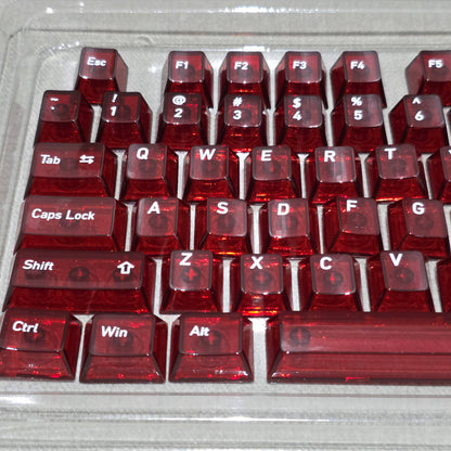 Ruby Crystal Transparent  1.7mm Thick Cherry Keycaps