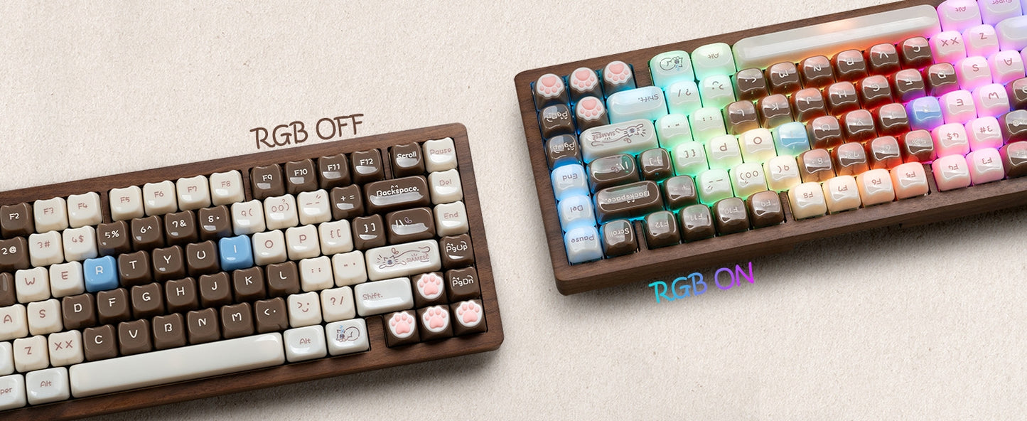 Jade Siamese Cat MAO Keycaps