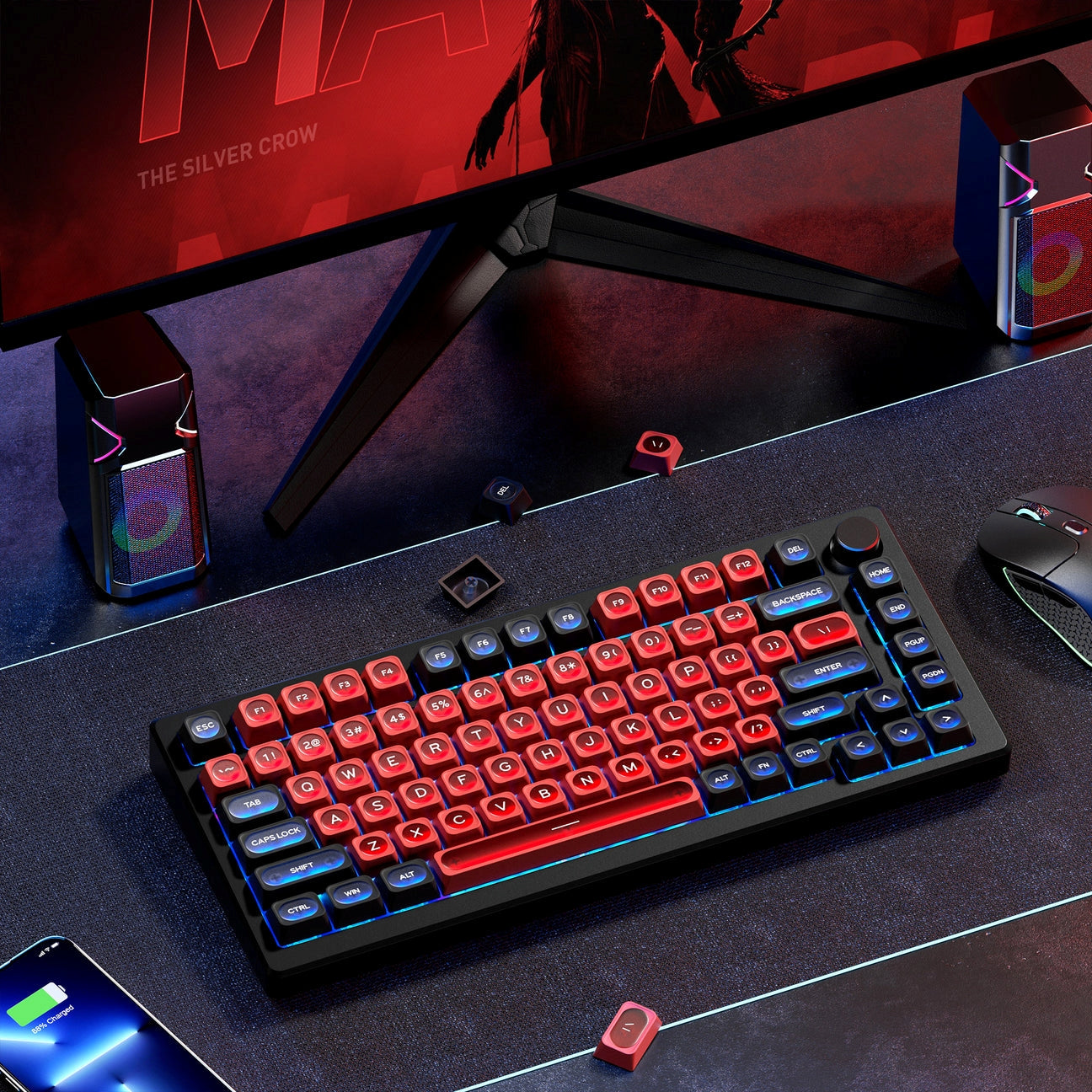 Cats Eye New Concept Red UV Printed Backlit Keycaps