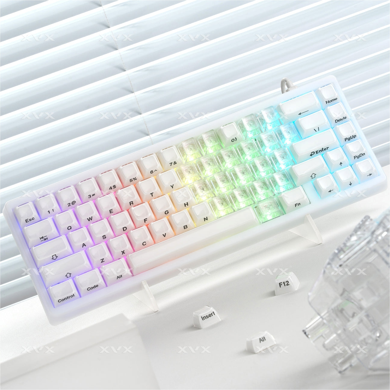 Womier DIY Blank Crystal Transparent Keycaps Set Of 49 Keys