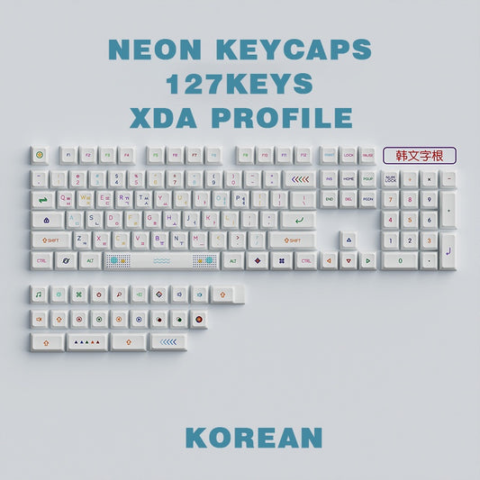 Neon Korean Sub XDA PBT Keycaps