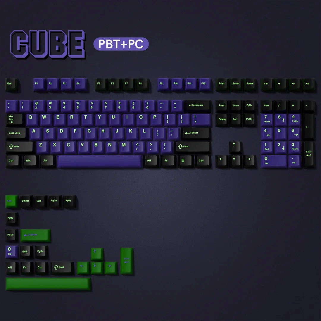 Cube Eva Cherry Doubleshot PBT Keycaps
