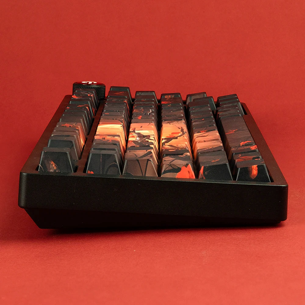 Obsidian Rose Shine-Through Double shot Cherry Profile PBT Keycap Set