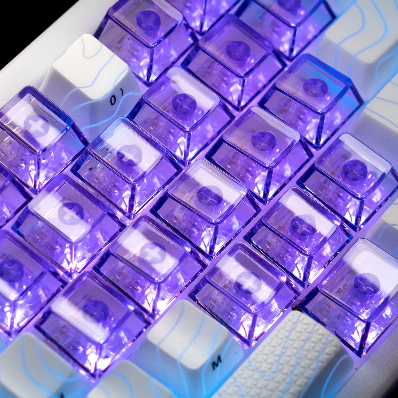 Womier DIY Blank Crystal Transparent Keycaps Set Of 49 Keys