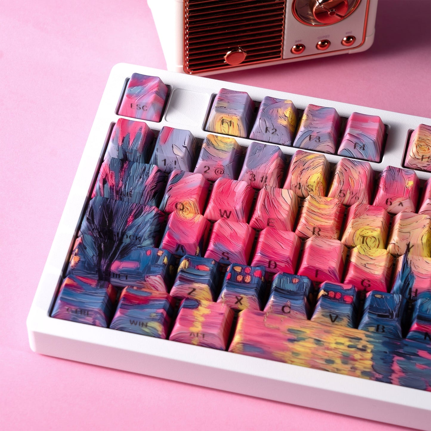 Purple The Starry Night Side Backlit Cherry Profile Dye Sublimation PBT Keycap Set