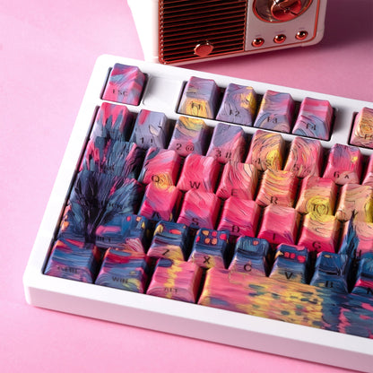 Purple Sky Starry Night Side Backlit Cherry PBT Keycaps