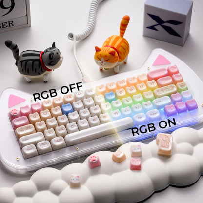 XVX House Pinky Ragdoll Cat Themed MAO Profile Keycaps