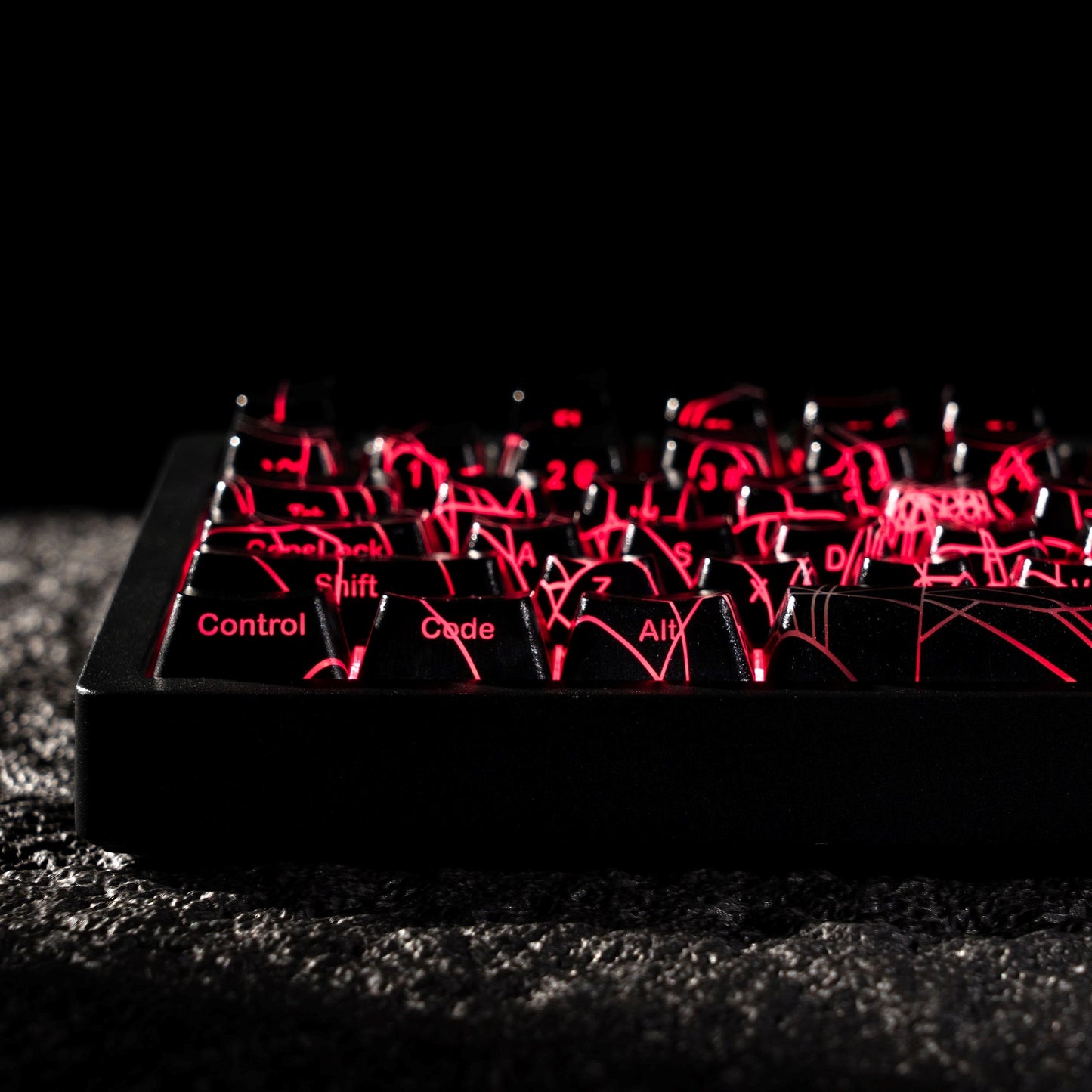 PREMIUM SPIDER WEB  Black Version Pattern OEM Profile IMD-Tech Keycap Set