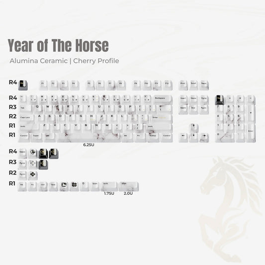XVX Year Of The Horse Ceramic Cherry Profile 120-Key Full Keycap