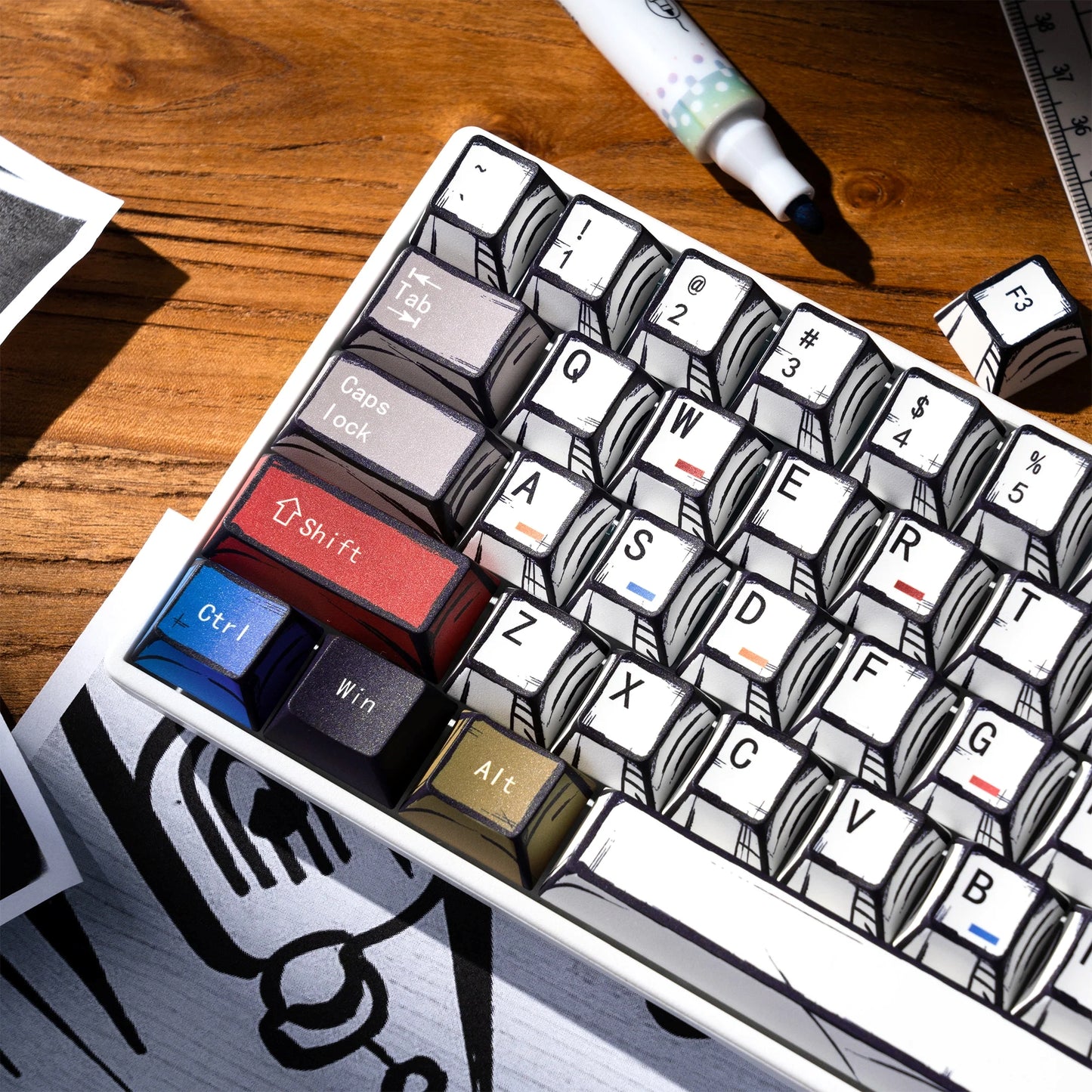 COMIC Manga Theme Cherry PBT Keycaps