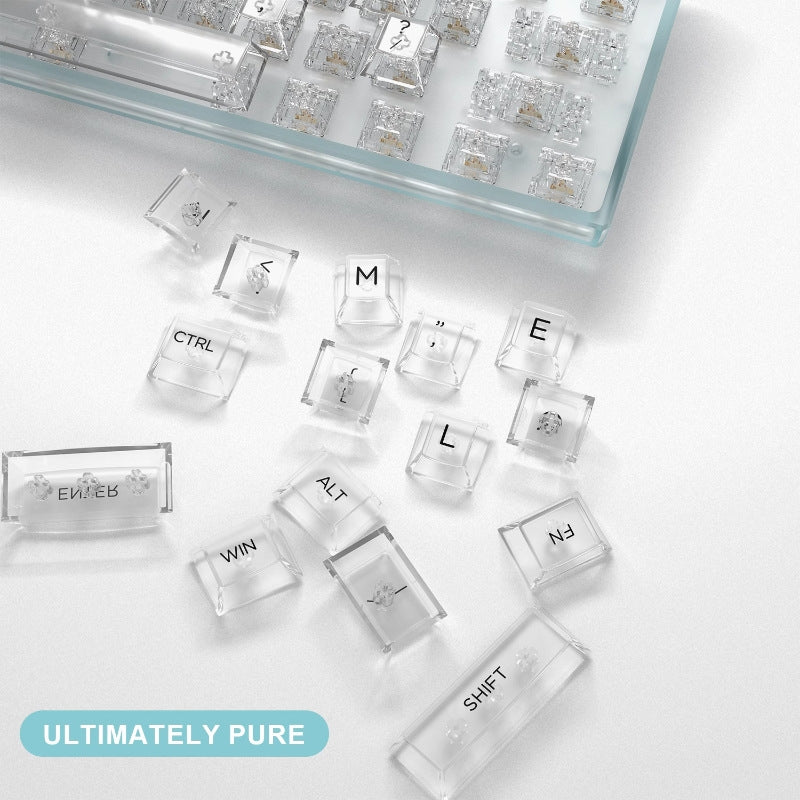 Clear Translucent Cherry Profile Keycap Full Set 140 Keys Mac Compatible