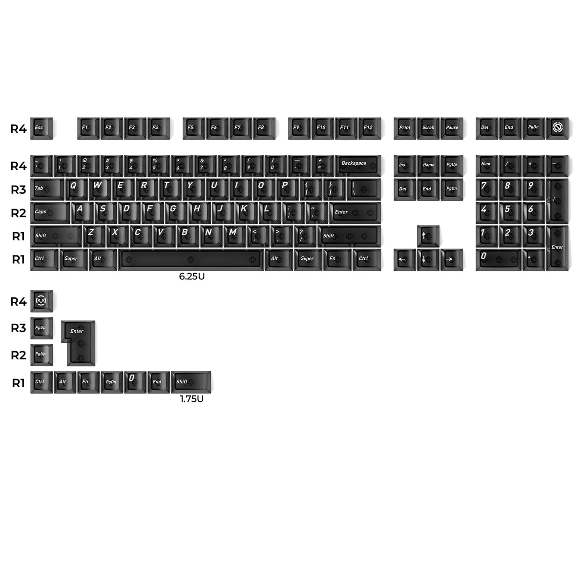 XVX Matte Clear WOB PC Transparent Cherry Profile 119-Key Keycap Set