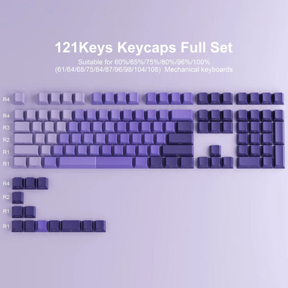 XVX Violet Gradient X-Axis Series Side-Printed Cherry Shinethrough Keycaps