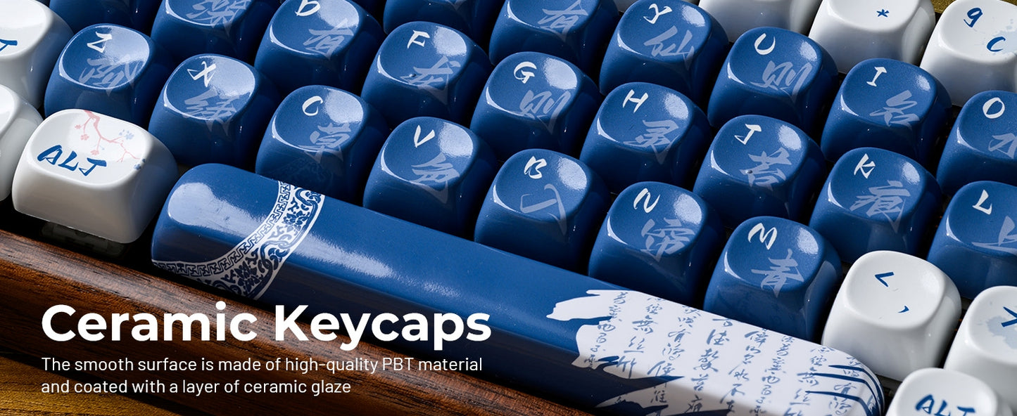 Ceramic Coated Glossy Porcelain XDA PBT Keycaps