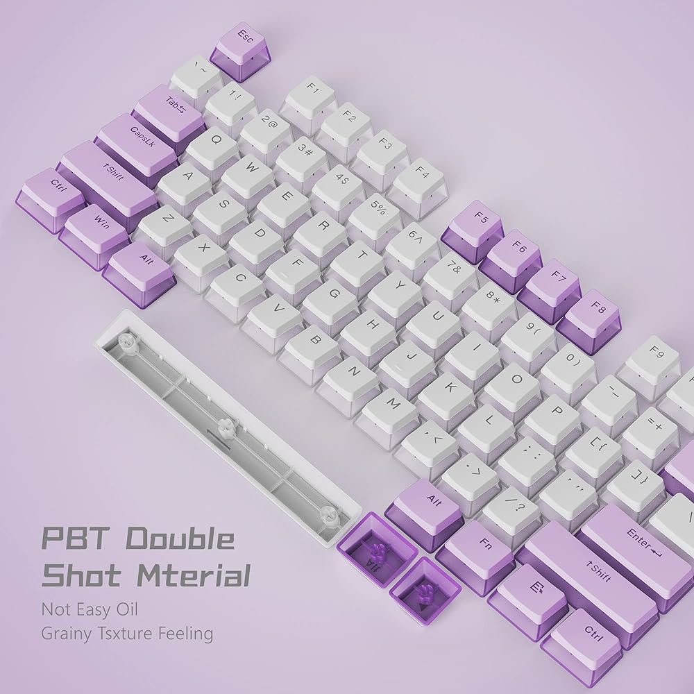 165 Pudding V2 PBT Lavender Backlit Keycaps