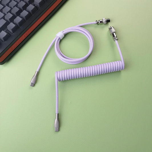 GX12 Avaitor Custom Type-C to Type-C 8k USB Spring Coiled Cable