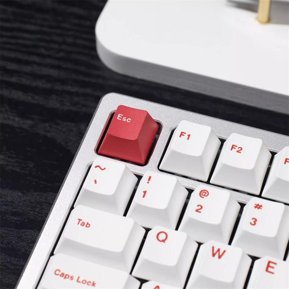 Minimalist White Red Cherry PBT Keycaps