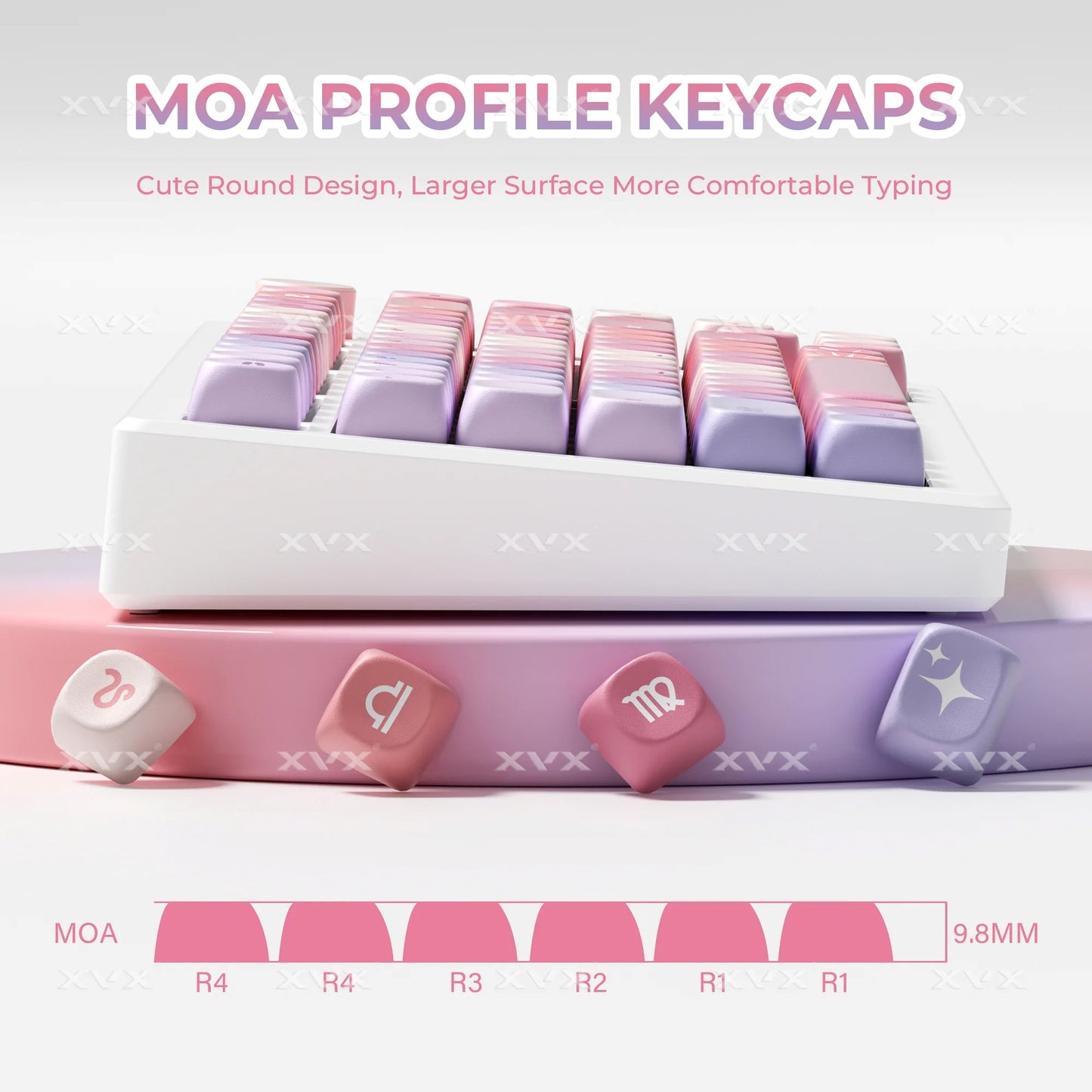Neon Spectrum Moa PBT Keycaps