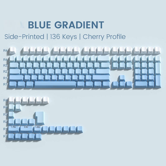 Blue Gradient Side Backlit Cherry Pbt Keycaps