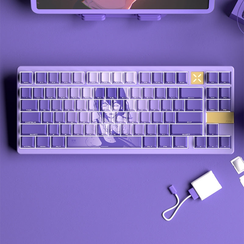 Eve Reese Purple Anime Side Backlit Doubleshot PBT Keycaps