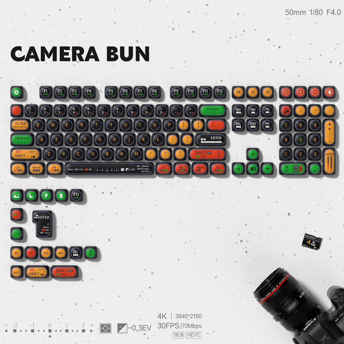 Womier Camera Bun MOG Profile PBT Keycap Set