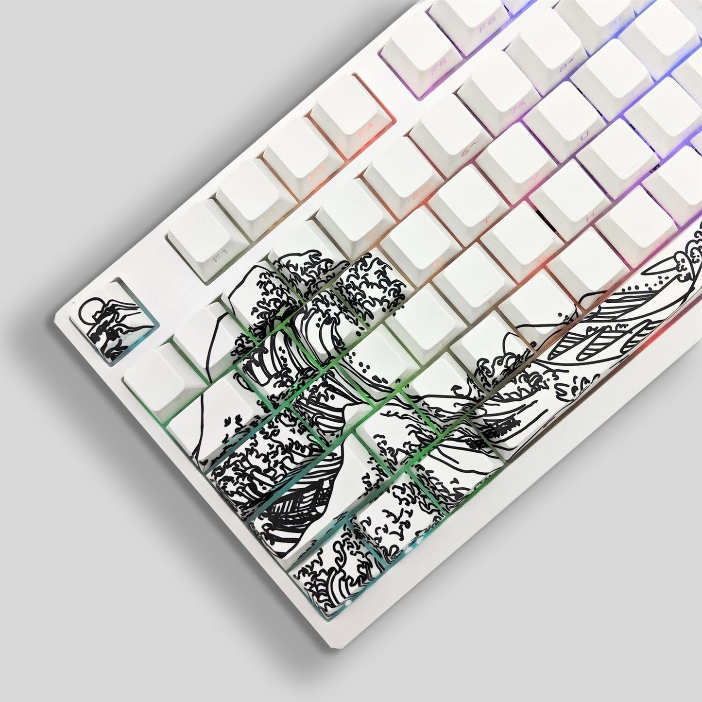 Great Wave Of Kanagawa Side Backlit Cherry Doubleshot Version 2