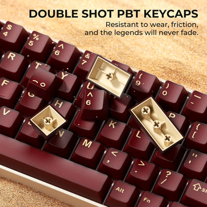 Oxblood Frost Jade Doubleshot Cherry PBT Keycaps