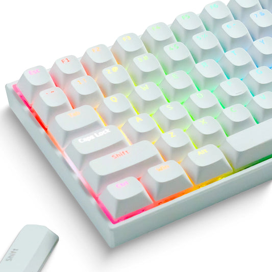 White Horizon Shinethrough Quality Thick Doubleshot PBT Pudding Style Keycaps