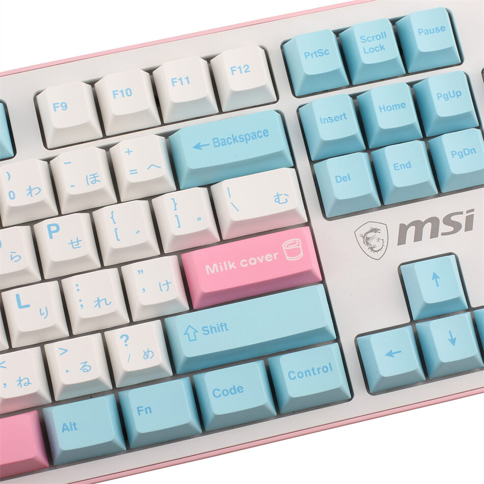 Milk Cap Japanese Cherry PBT Keycaps