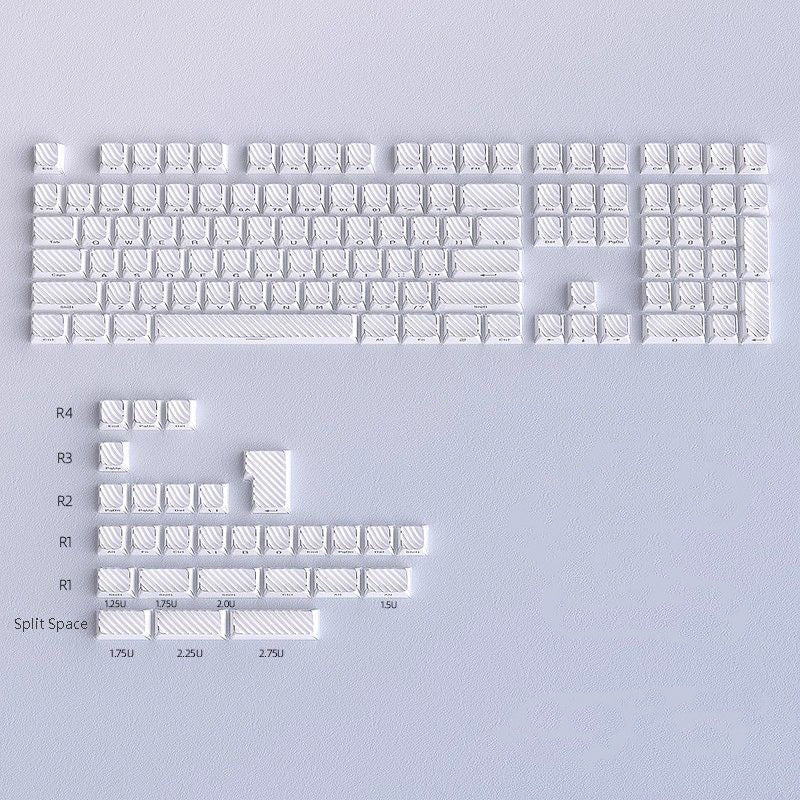 White Demon Wave OEM Side Printed Keycaps