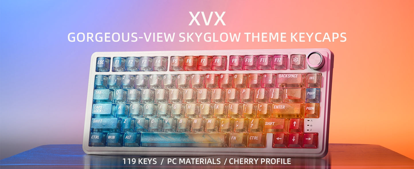 Aurora Gorgeous-View Cherry Profile PC Keycaps 119 keys