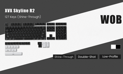 WOB Low Profile Shinethrough Skyline R2 Doubleshot PBT Keycap