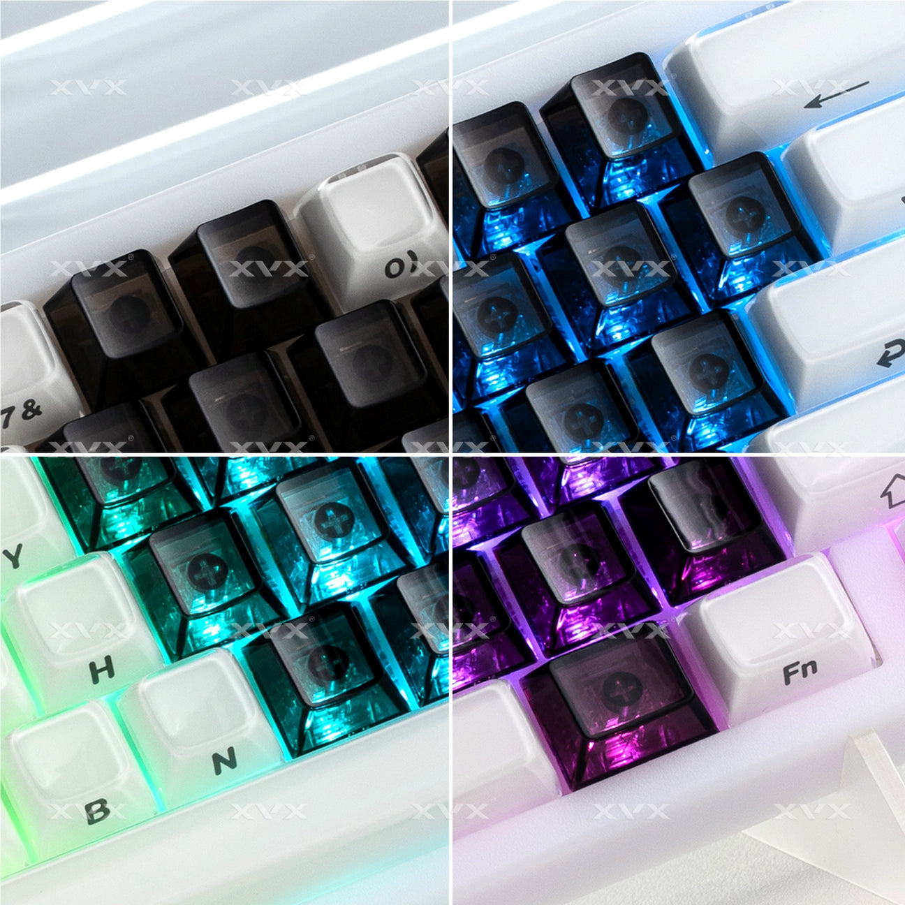Womier DIY Blank Crystal Transparent Keycaps Set Of 49 Keys