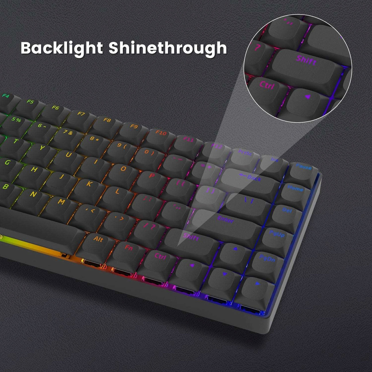 WOB Low Profile Shinethrough Skyline R2 Doubleshot PBT Keycaps