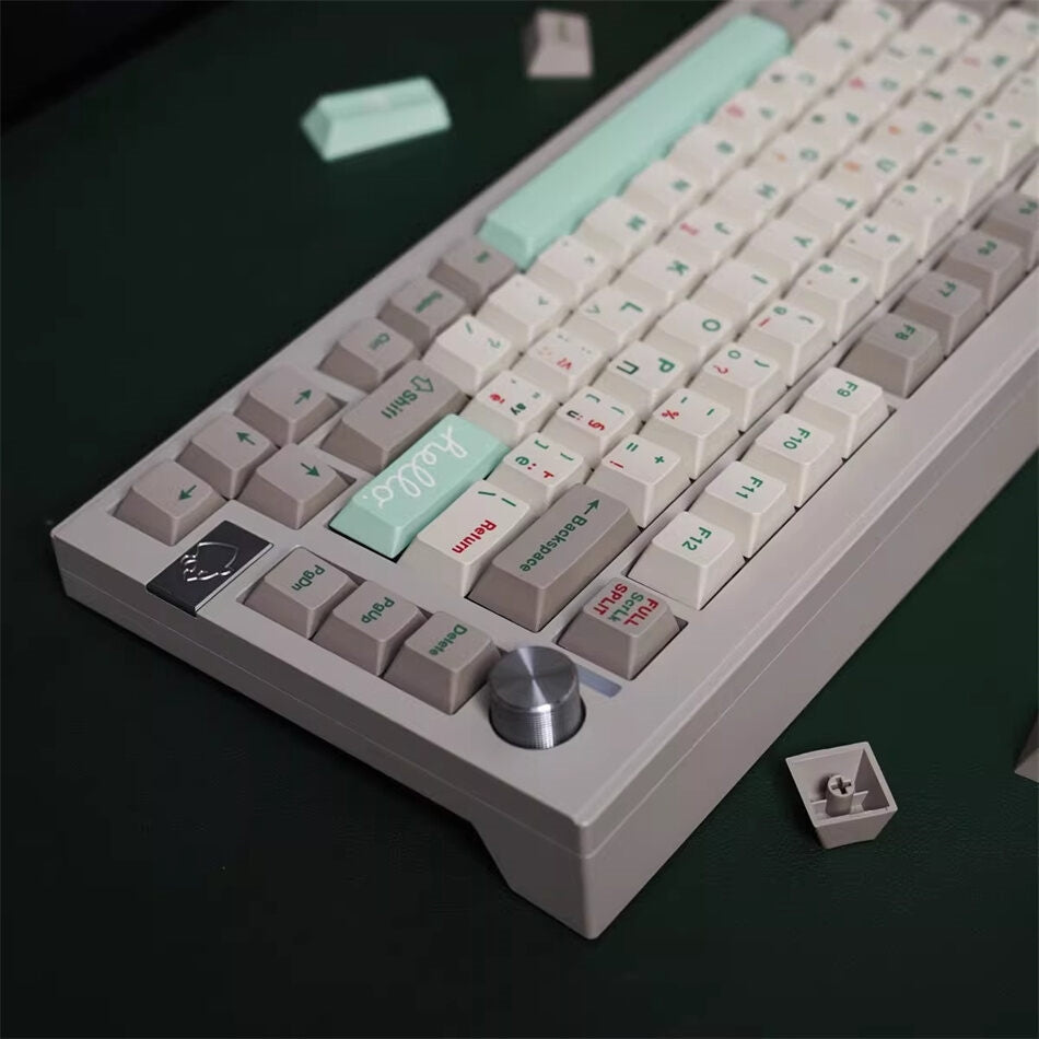 Retro Green Greek Cherry PBT Keycaps