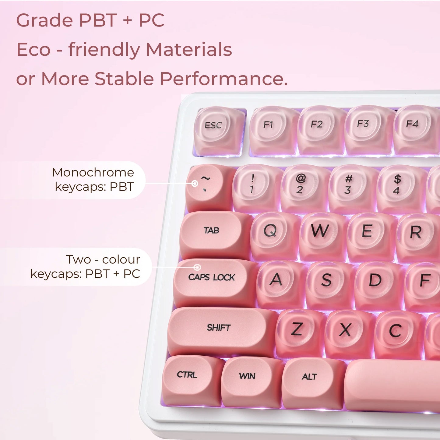 Peach Blossom HOA Profile Translucent Keycaps