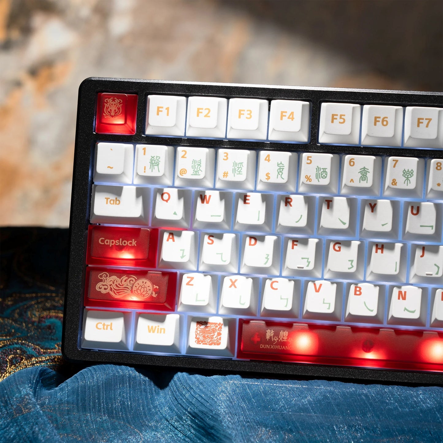 Premium Silk Road Sanctuary Cherry PBT Keycaps