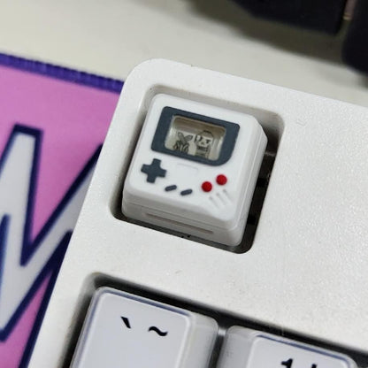 Retro Mini Gaming Pad Artisan Keycap With 3 Panels & 6 Cards Red White