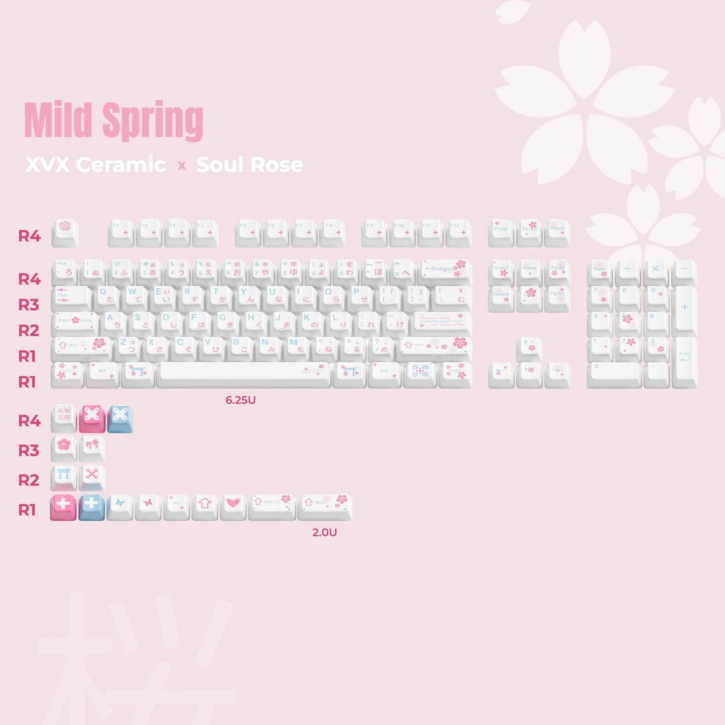 XVX Mild Spring Full Ceramic Cherry Profile 120-Key Full Set