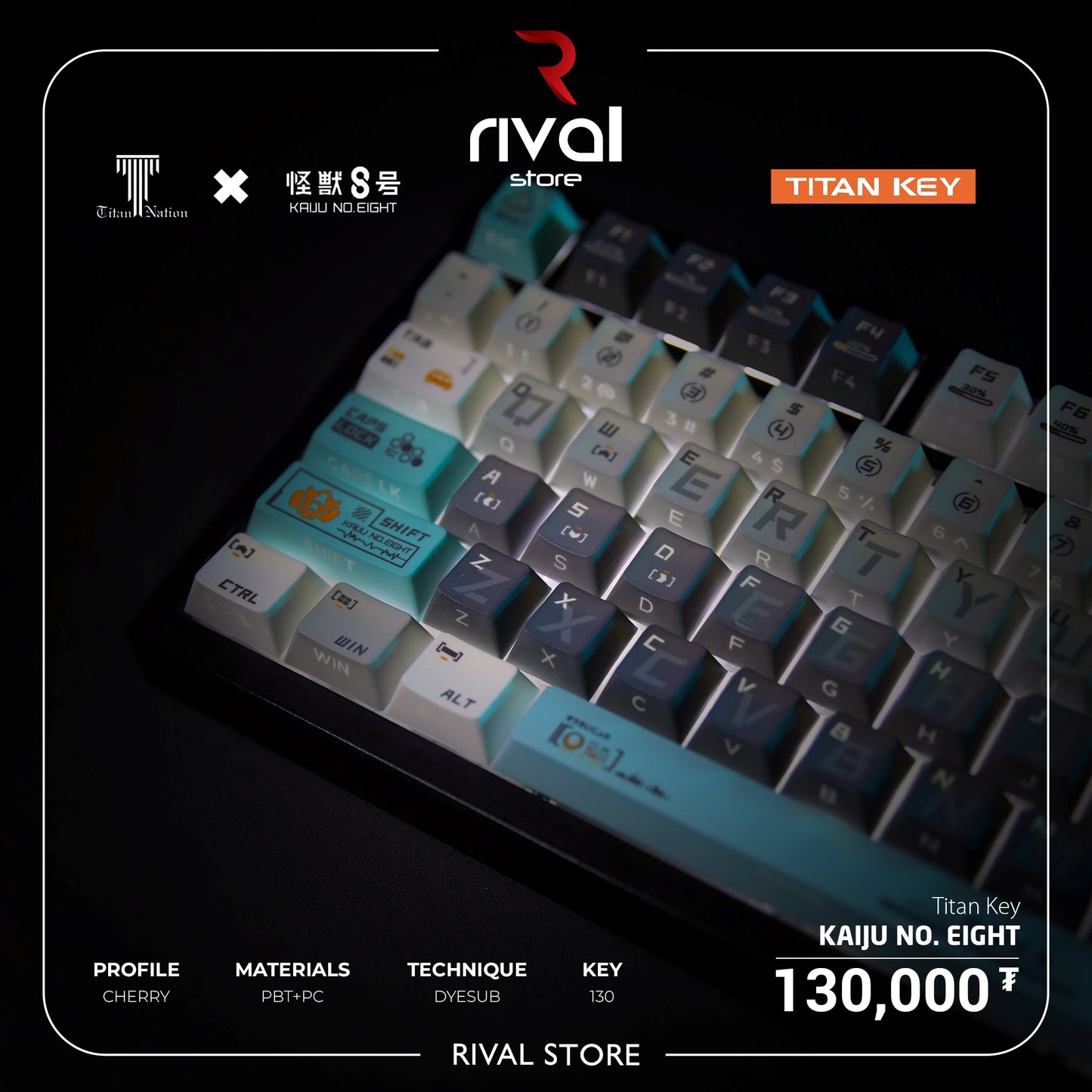 Kaiju No.Eight Keycaps Side Backlit Dual Legends PBT Keycaps with Keycap Storage Box