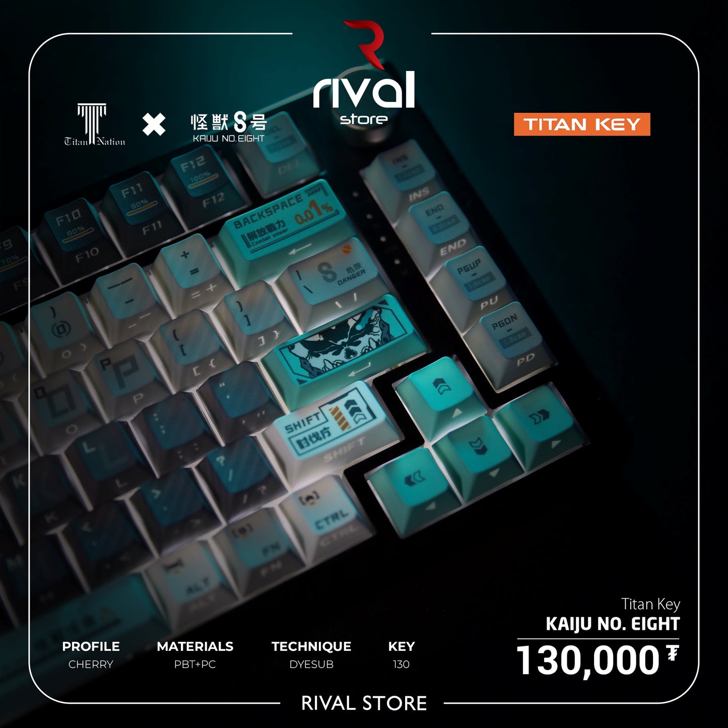 Kaiju No.Eight Keycaps Side Backlit Dual Legends PBT Keycaps with Keycap Storage Box