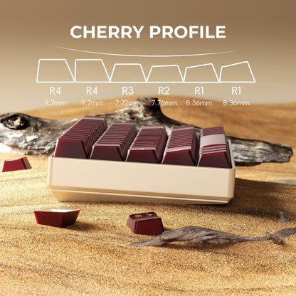 Oxblood Frost Jade Doubleshot Cherry PBT Keycaps