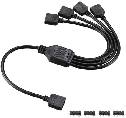 UPHERE 1 TO 4 ARGB 3PIN 5V SPLITTER CABLE White Black