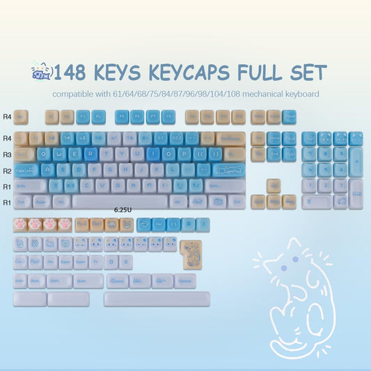 Jade Sea Salt Cat Keycaps