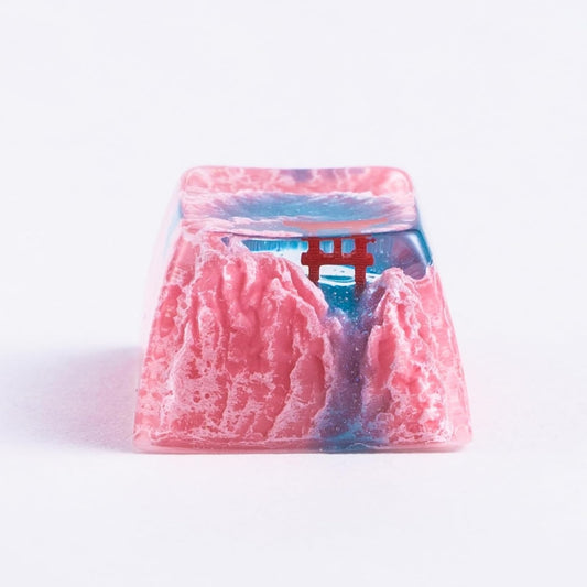 Sakura Snow Spring Torii Gate Resin Artisan 1u Keycap