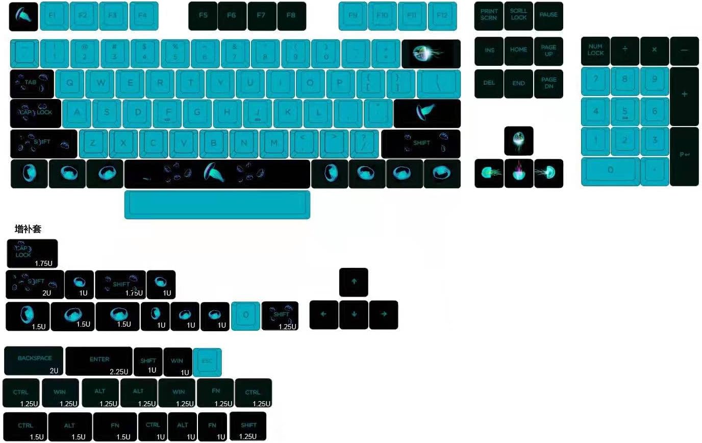 CLEARANCE Jellyfish Premium XDA PBT Keycaps