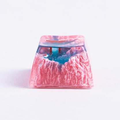 Sakura Snow Spring Torii Gate Resin Artisan 1u Keycap